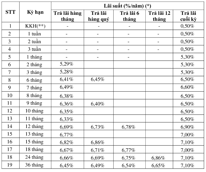 Tiền gửi VND truyền thống